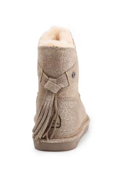 Růžové zimní dámské boty válenky BearPaw Mia Youth W 2062Y Pewter Distressed