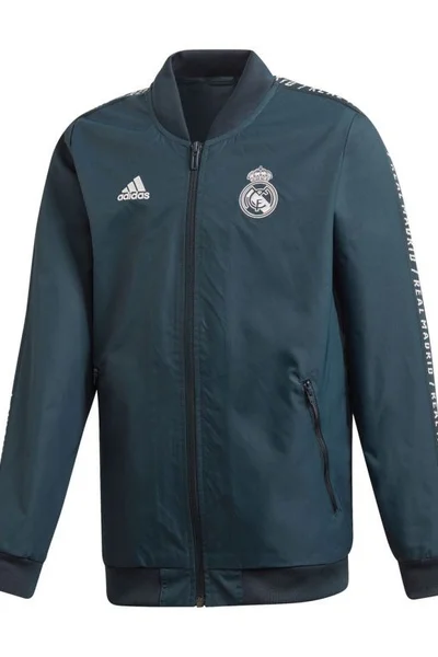 Černá dětská fotbalová mikina Adidas Real Madrid Anthem Jr DP5185