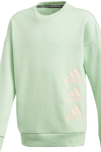 ADIDAS dětská mikina s logy mint bavlna/polyester