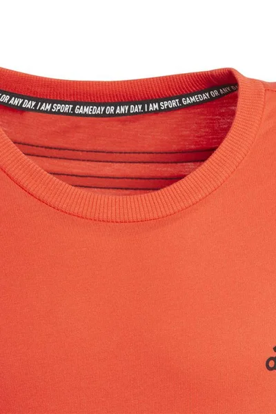 Oranžové dětské tričko adidas B 3S Tee s krátkým rukávem