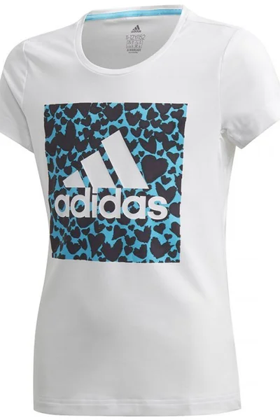 Junior tričko adidas GFX bílo-modré s krátkým rukávem