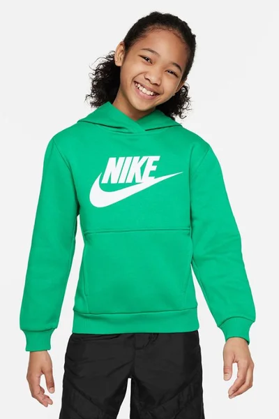 Nike SPORTSWEAR Dívčí Kapucová Mikina Zelená