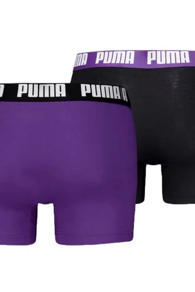 Puma Pánské Prodyšné Boxerky 2 ks - Fialová/Černá