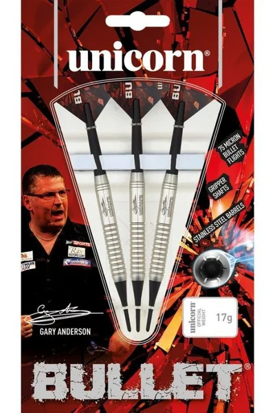 Šipky z nerezové oceli s měkkým hrotem Unicorn Bullet Gary Anderson 16g:23520|18g:23521