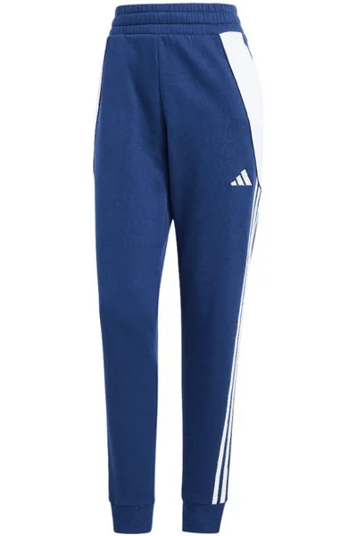 Modré dámské kalhoty adidas Tiro Sweat s kapsami na zip