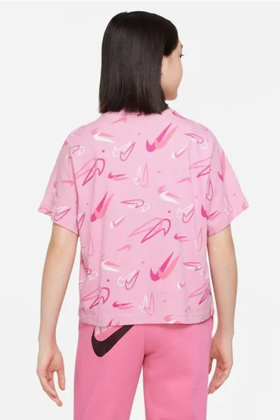Růžové dívčí tričko Nike SPORTSWEAR
