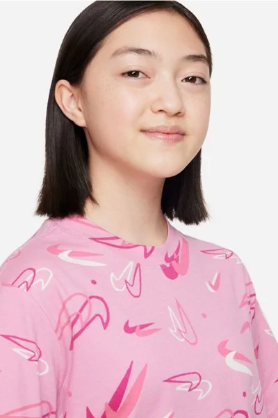 Růžové dívčí tričko Nike SPORTSWEAR