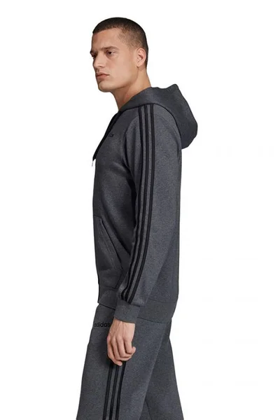 Adidas Pánská mikina s kapucí a zipem Essentials 3 Stripes