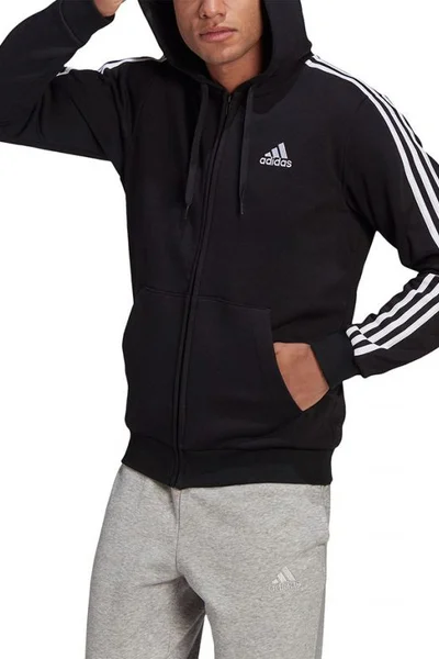 Adidas Pánská Mikina s Zipem a Kapuci Essentials black