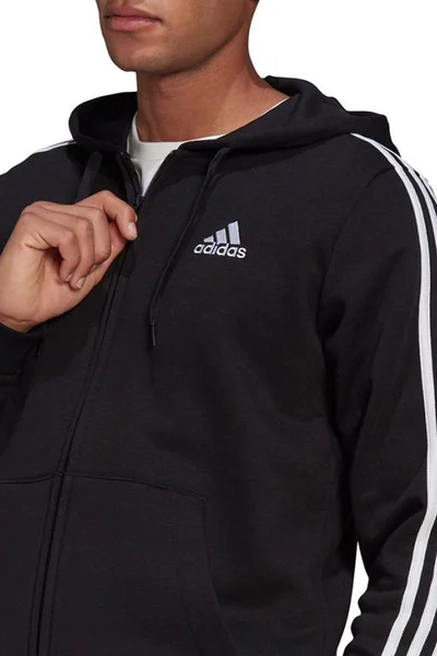 Adidas Pánská Mikina s Zipem a Kapuci Essentials black