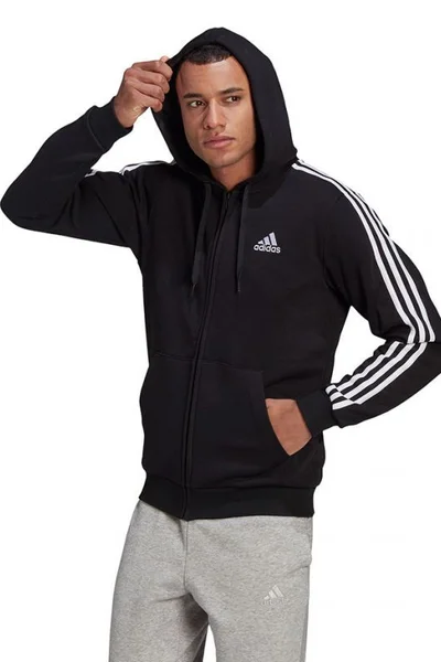 Adidas Pánská Mikina s Zipem a Kapuci Essentials black