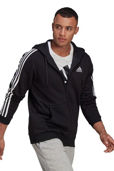 Adidas Pánská Mikina s Zipem a Kapuci Essentials black