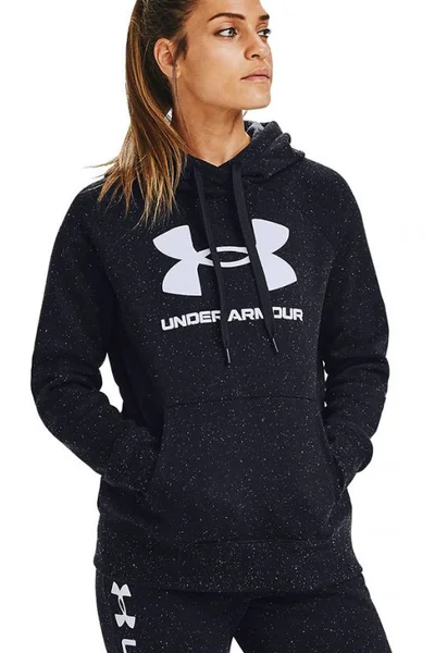 Černo-bílá dámská mikina Under Armour Rival Fleece Logo Hoodie W 1356318 002