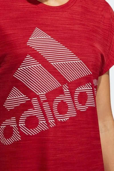 Sportovní tričko ADIDAS pro ženy s logem - červené