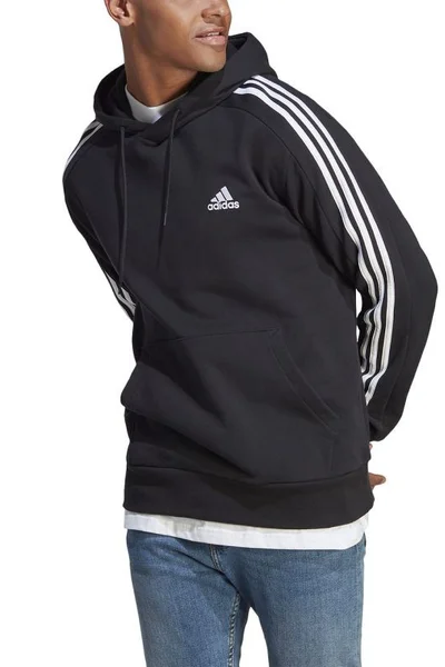 Černá pánská mikina s kapucí adidas Essentials French Terry