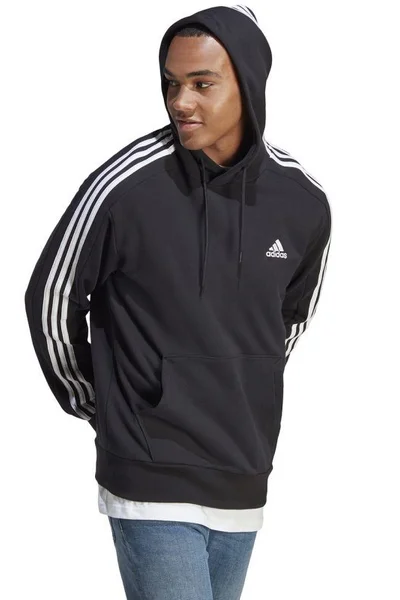 Černá pánská mikina s kapucí adidas Essentials French Terry