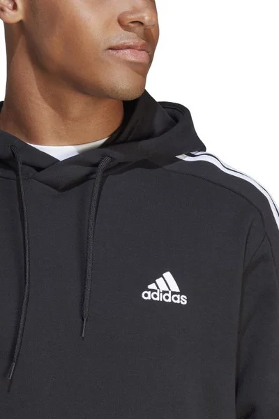 Černá pánská mikina s kapucí adidas Essentials French Terry