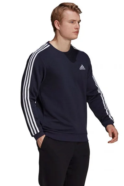 Každodenní pánská mikina adidas s bavlnou a pruhy