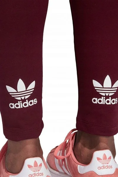 Dámské kaštanové legíny adidas Originals Trefoil Tight W