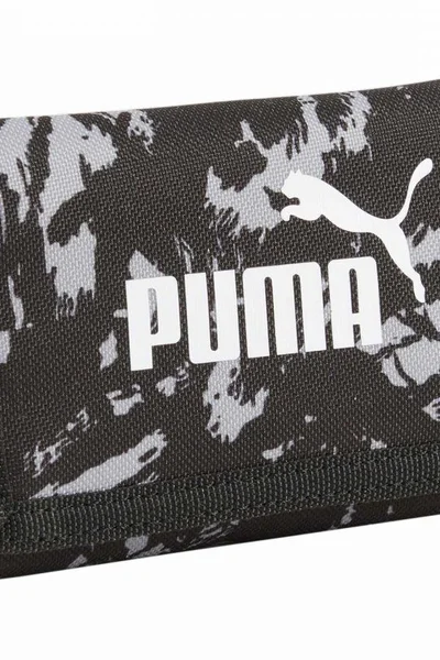 Sportovní peněženka Puma Phase AOP černá se zipem a přihrádkami