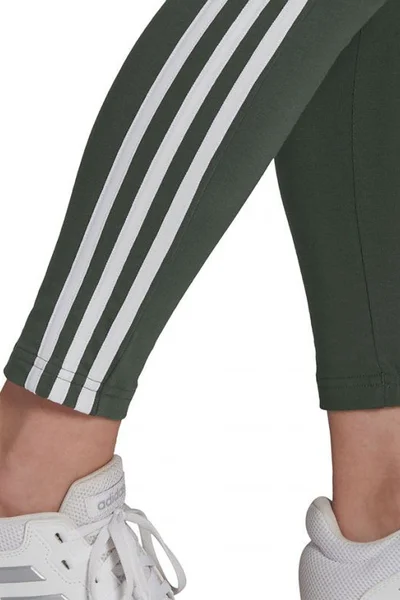 ADIDAS Dámské Essentials Legíny Khaki s Pruhy