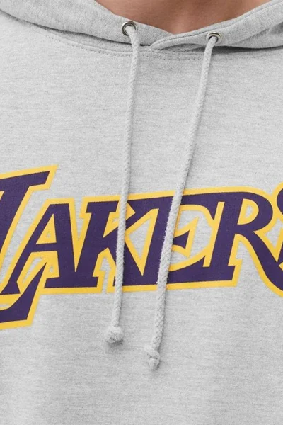 Šedá pánská mikina Mitchell & Ness s logem Los Angeles Lakers