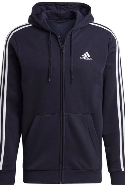 ADIDAS Pánská Zipová Mikina Essentials s Kapucí - Navy Blue