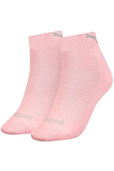 Růžové kotníkové ponožky 2-pack Puma Quarter 907956 04