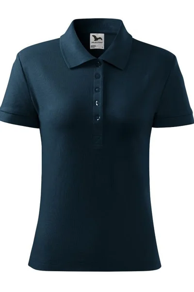 Dámké tmavě modré tričko s límečkem Malfini Cotton