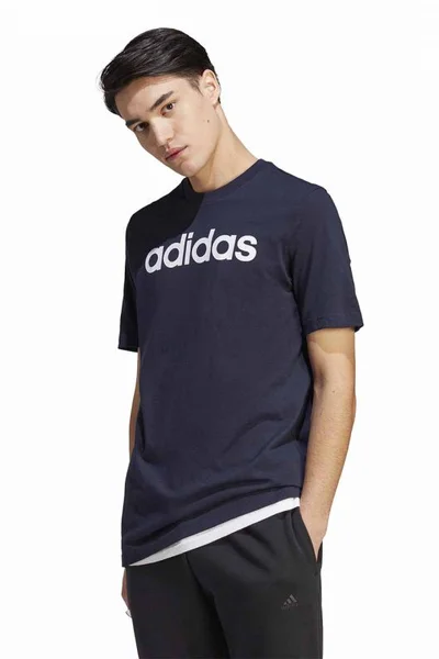 Adidas Essentials Tričko s logo výšivkou tmavě modré