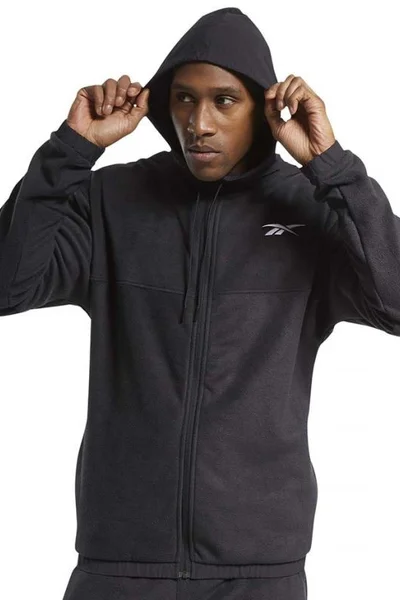 Černá pánská mikina Reebok Workout Ready Fleece Full Zip Hoodie M FS8450