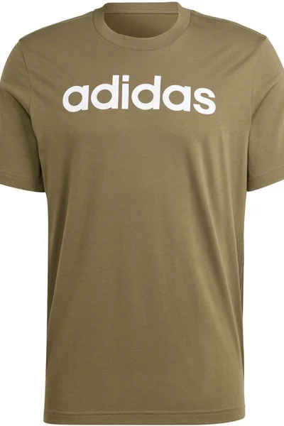 Adidas Essentials Khaki Pánské Tričko s Logem