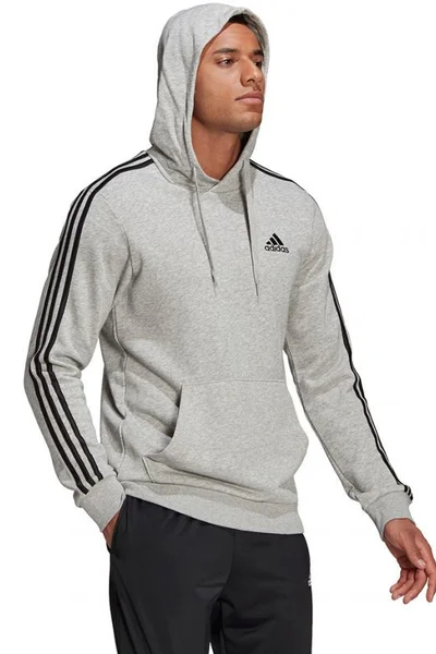 Adidas Pánská Mikina Essentials s Kapucí Grey