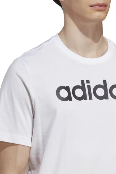 ADIDAS Pánské bílé tričko Essentials s lineárním logem