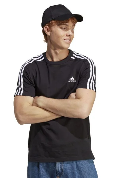 Adidas černé pánské tričko Essentials 3-Stripes