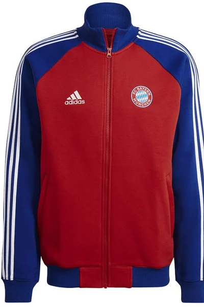 Červeno-modrá pánská fotbalová mikina Adidas FC Bayern 21/22 Anthem Jacket M H67174