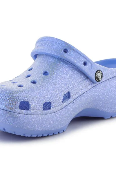 Lesklé platformové žabky Crocs