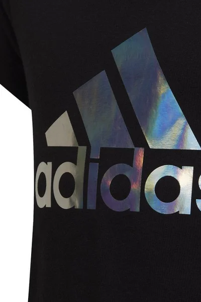 Dívčí tričko černé barvy Adidas Dance Metallic Print Tee