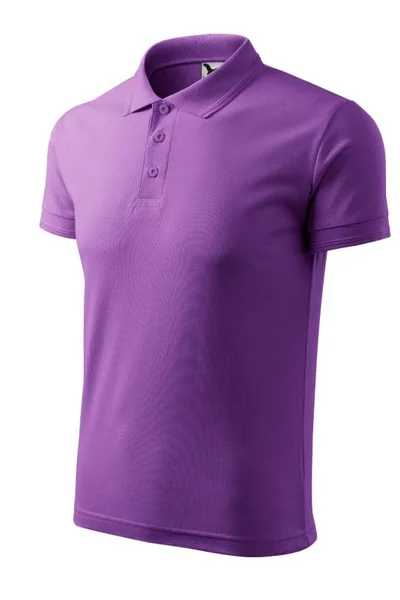Kvalitní fialové polo tričko Malfini s dvojitým žebrovým úpletem