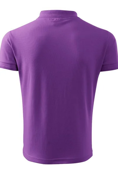 Kvalitní fialové polo tričko Malfini s dvojitým žebrovým úpletem