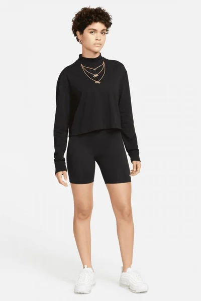 Černé dámské tričko Nike Sportswear s vyšívanými detaily