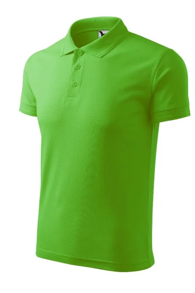 Zelené polo tričko Malfini s dvojitým žebrovým úpletem