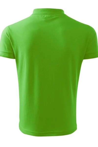 Zelené polo tričko Malfini s dvojitým žebrovým úpletem