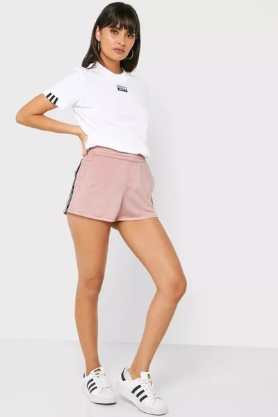 Sportovní kraťasy adidas Originals Tape Short dámské růžové