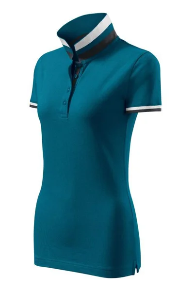 Petrolejově modrá polo tričko Malfini s límečkem Collar Up