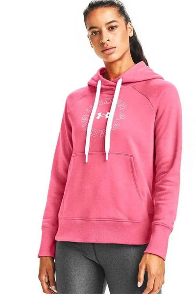 Růžová dámská sportovní mikina Under Armour Rival Fleece Metallic Hoodie W 1356323 668