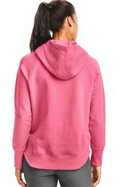 Růžová dámská sportovní mikina Under Armour Rival Fleece Metallic Hoodie W 1356323 668