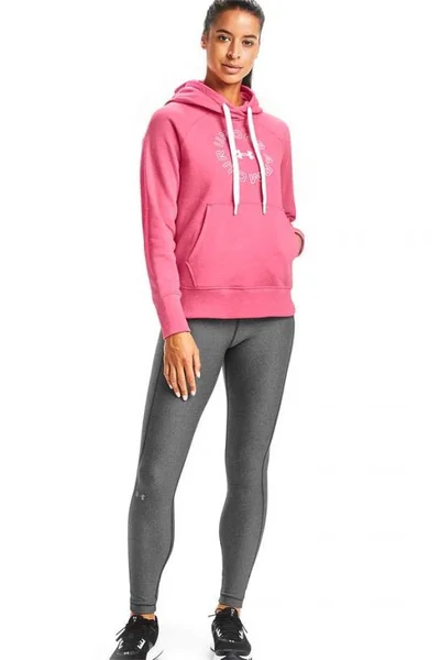 Růžová dámská sportovní mikina Under Armour Rival Fleece Metallic Hoodie W 1356323 668