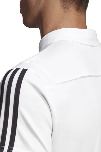 Bílé fotbalové polo tričko Adidas Tiro 19 Cotton Polo M DU0870 pánské