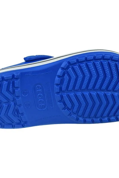 Modrobílé masážní žabky Crocs